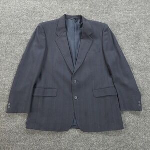 Yves Saint Laurent Blazer Mens 42 Regular Blue Pinstripe Wool Eaton‎ Coat Jacket